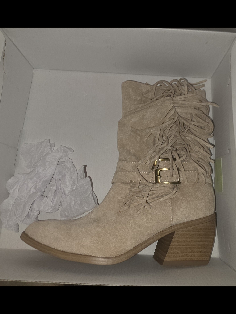 Madden NYC Women's Faux Suede Fringe Boots Size 8 BNIB - Picture 9 of 10